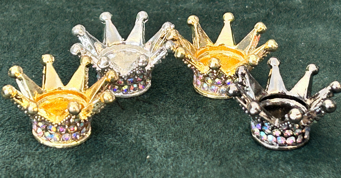 Crown (mental) : three different colors with aura rhinestone beads