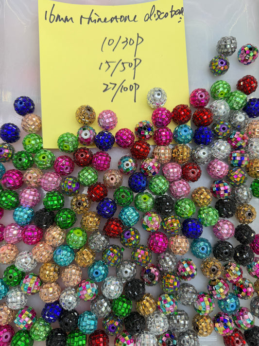 1.3 NEW-16mm rhinestone discoball