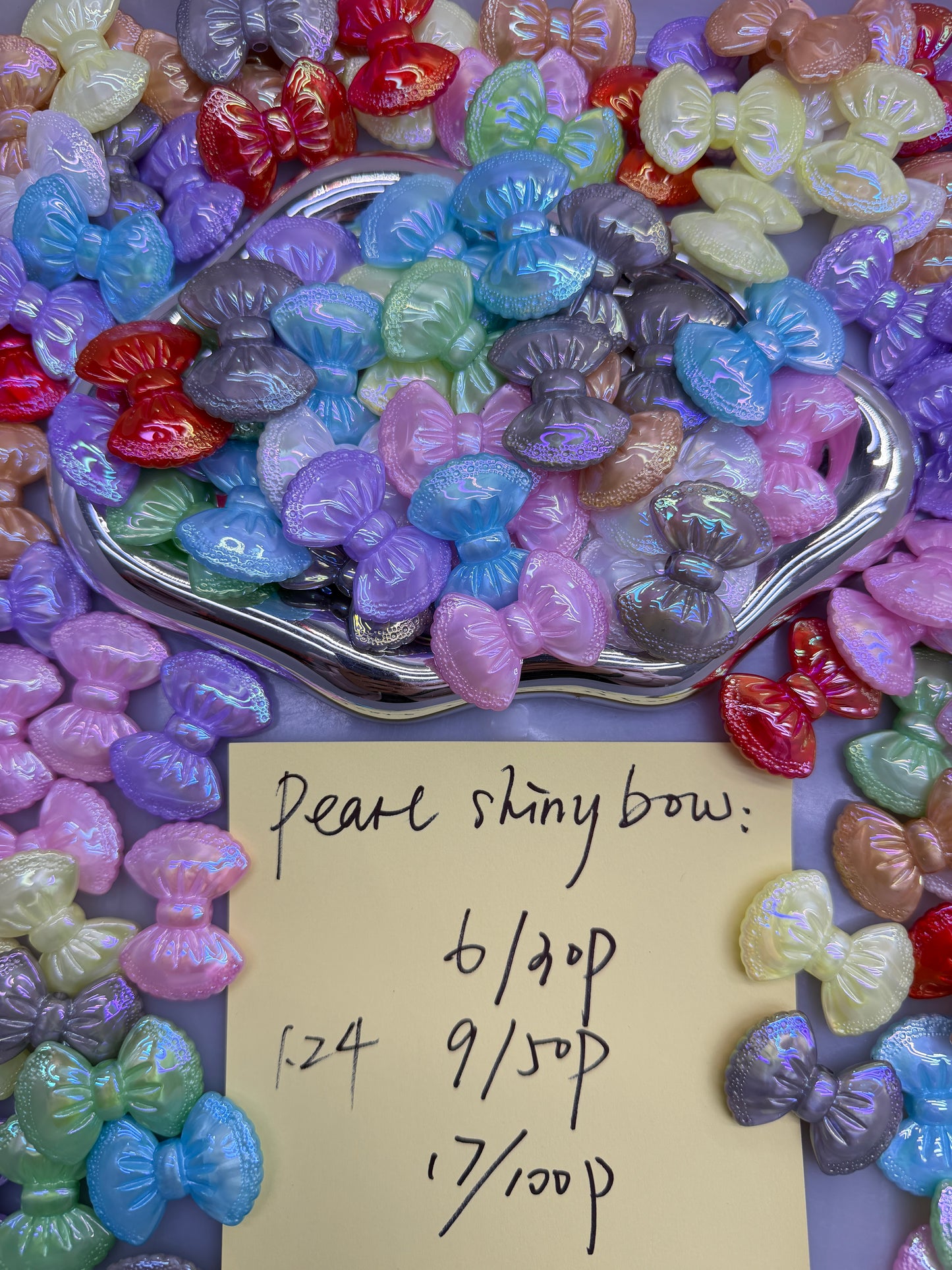 1.24 NEW-pearl shiny bow