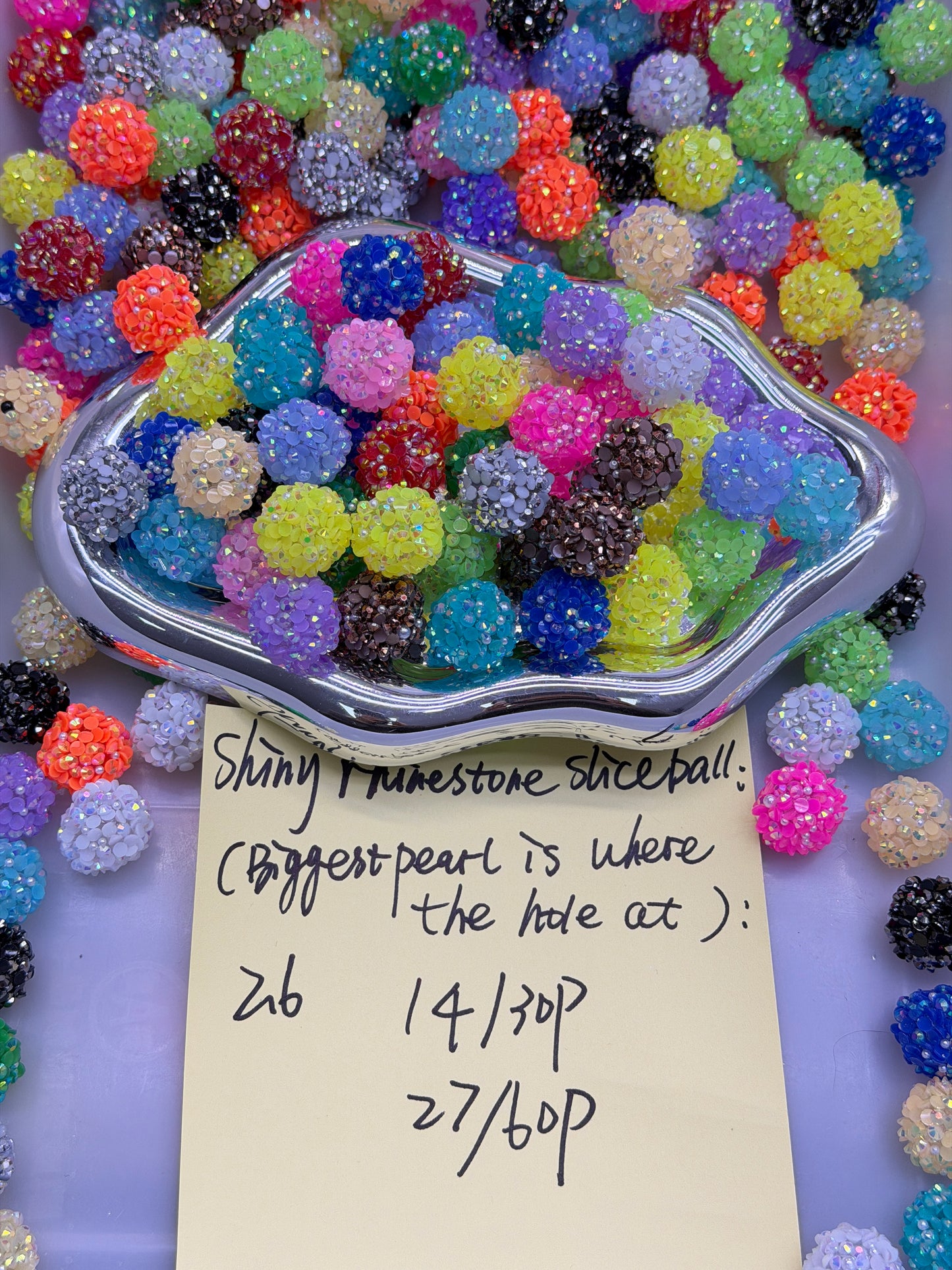 2.7 NEW-rhinestone slile cube(biggest pearl is where the hole)