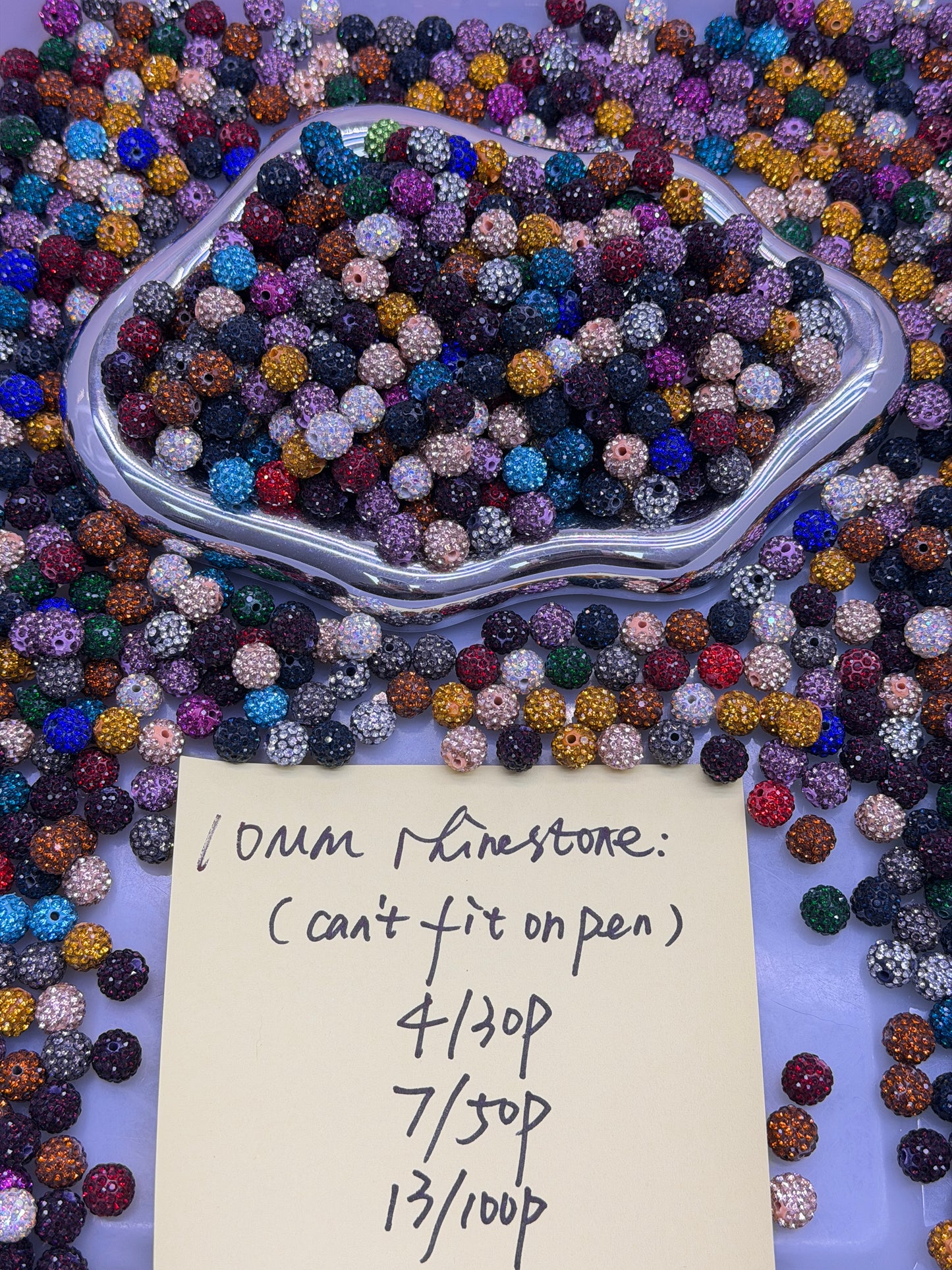 2.9 NEW-10mm rhinestone(can't fit on pen)