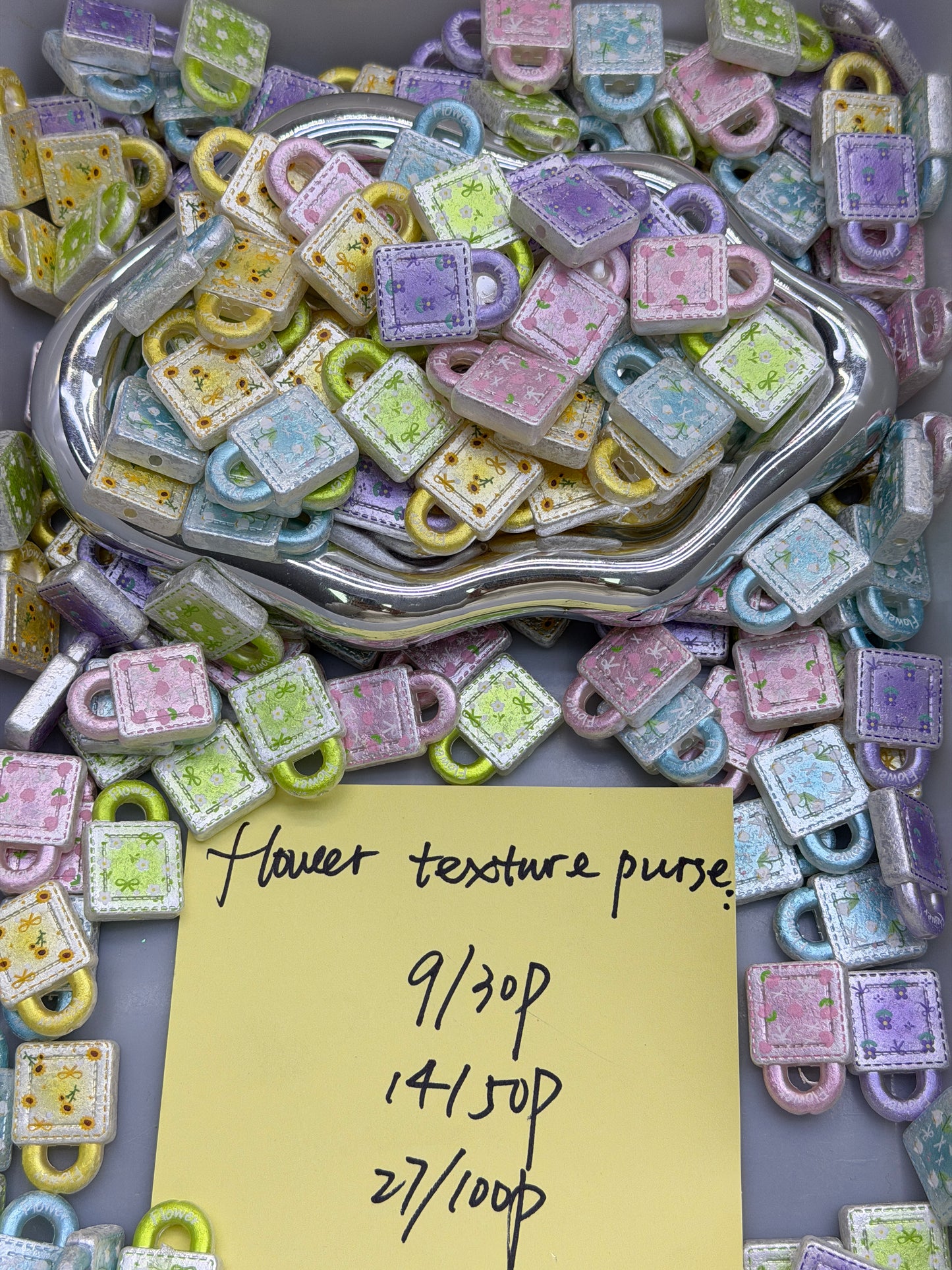 3.22 NEW-flower texture purse