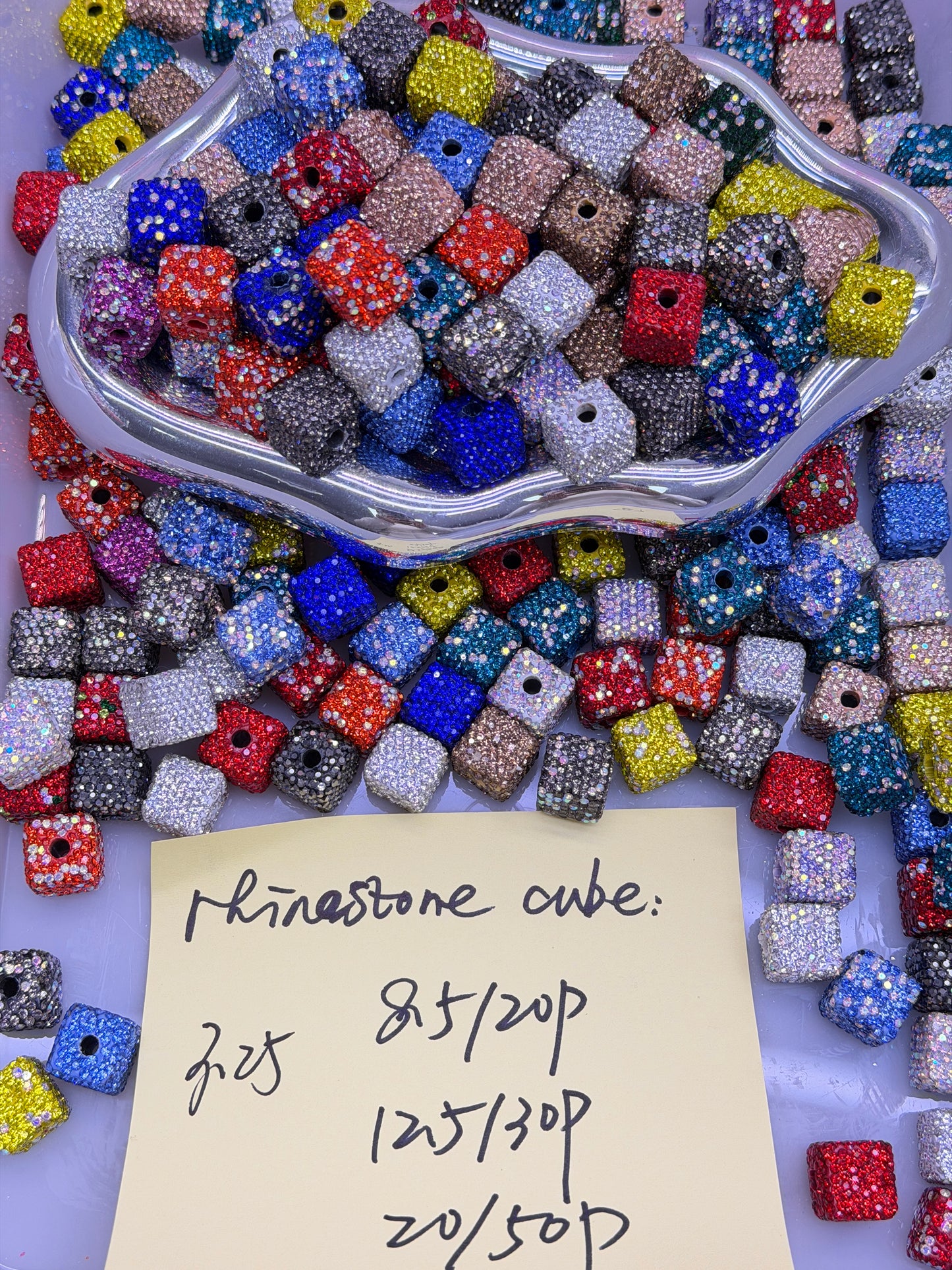 3.25 NEW-rhinestone cube