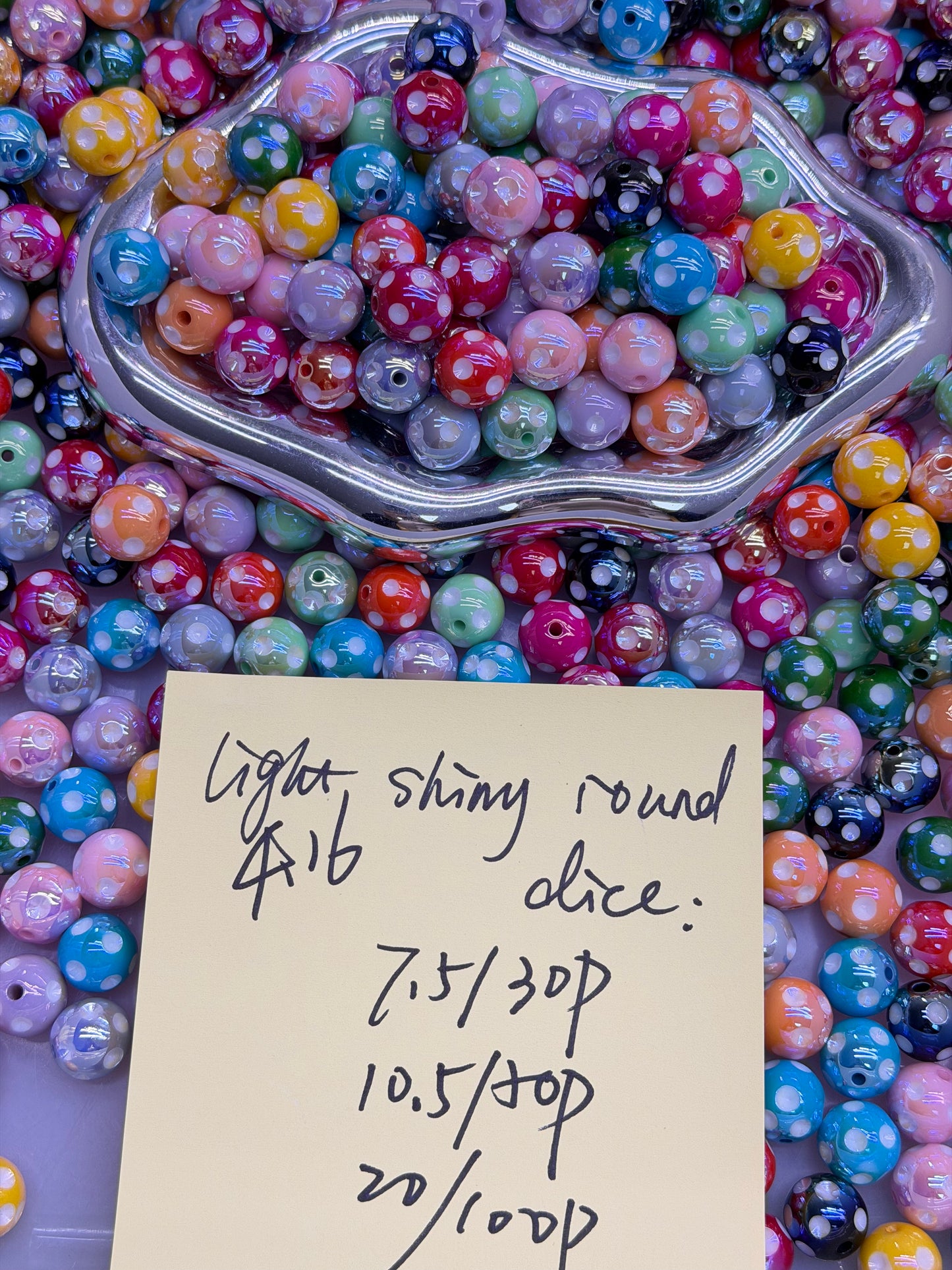 4.16 NEW-light shiny round dice