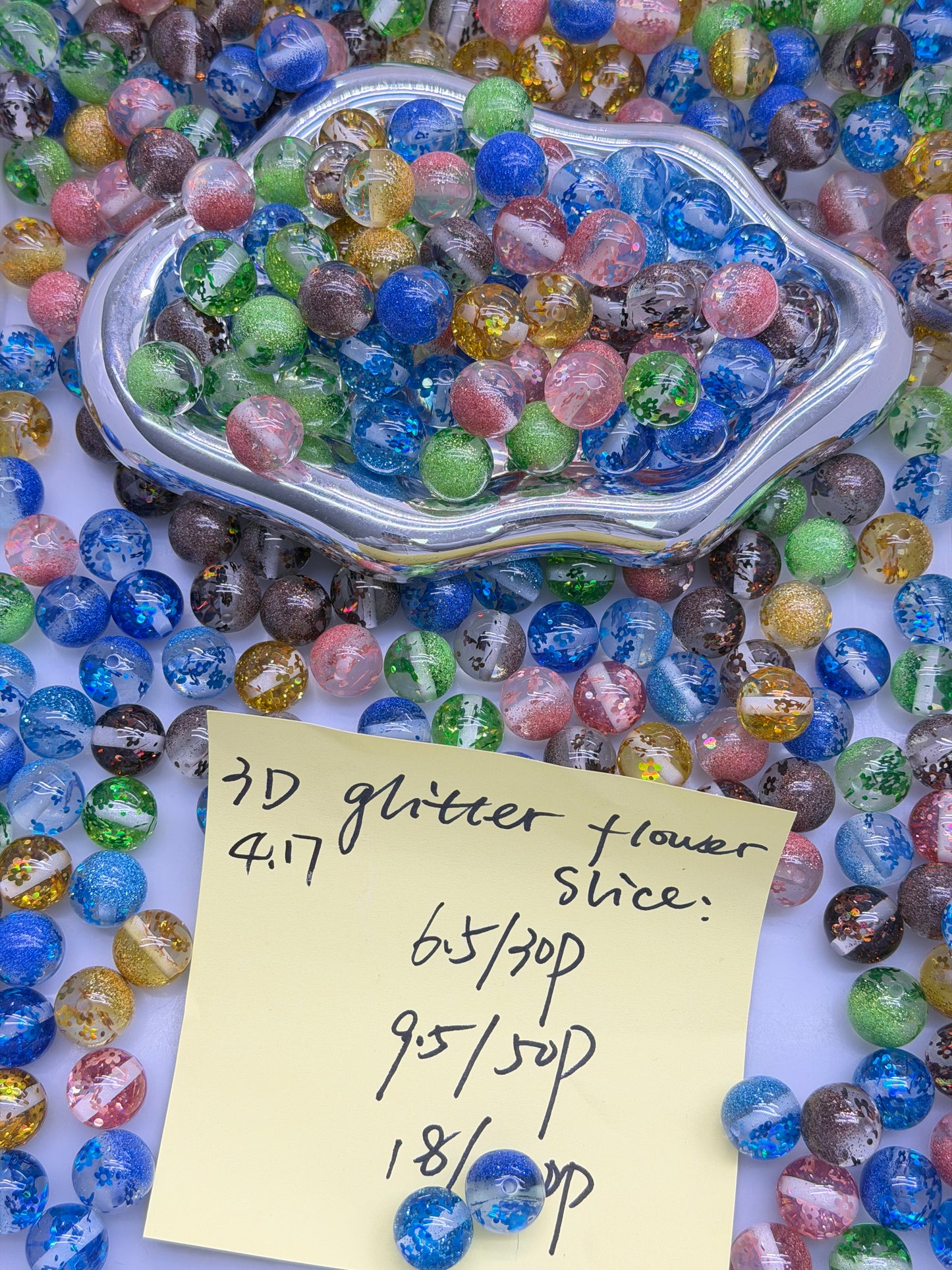4.17 NEW-3D glitter flower slice