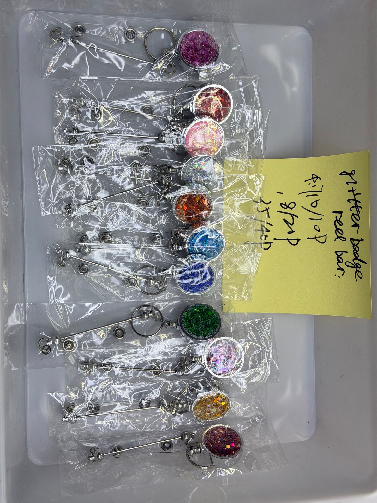 4.17 NEW-glitter badge reel bar