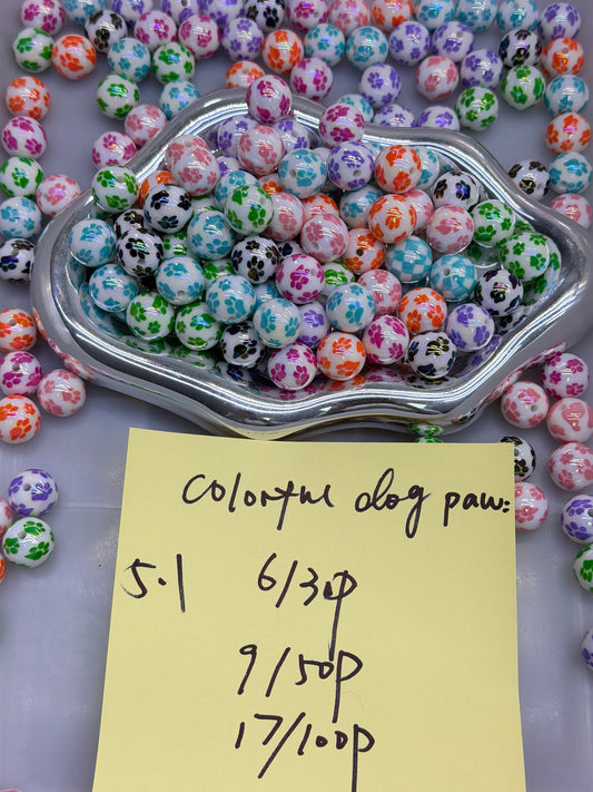 5.1 NEW-colorful dog paw