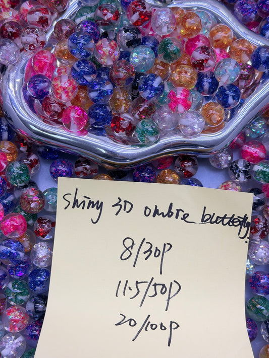 5.20 NEW-shiny 3D ombre butterfly