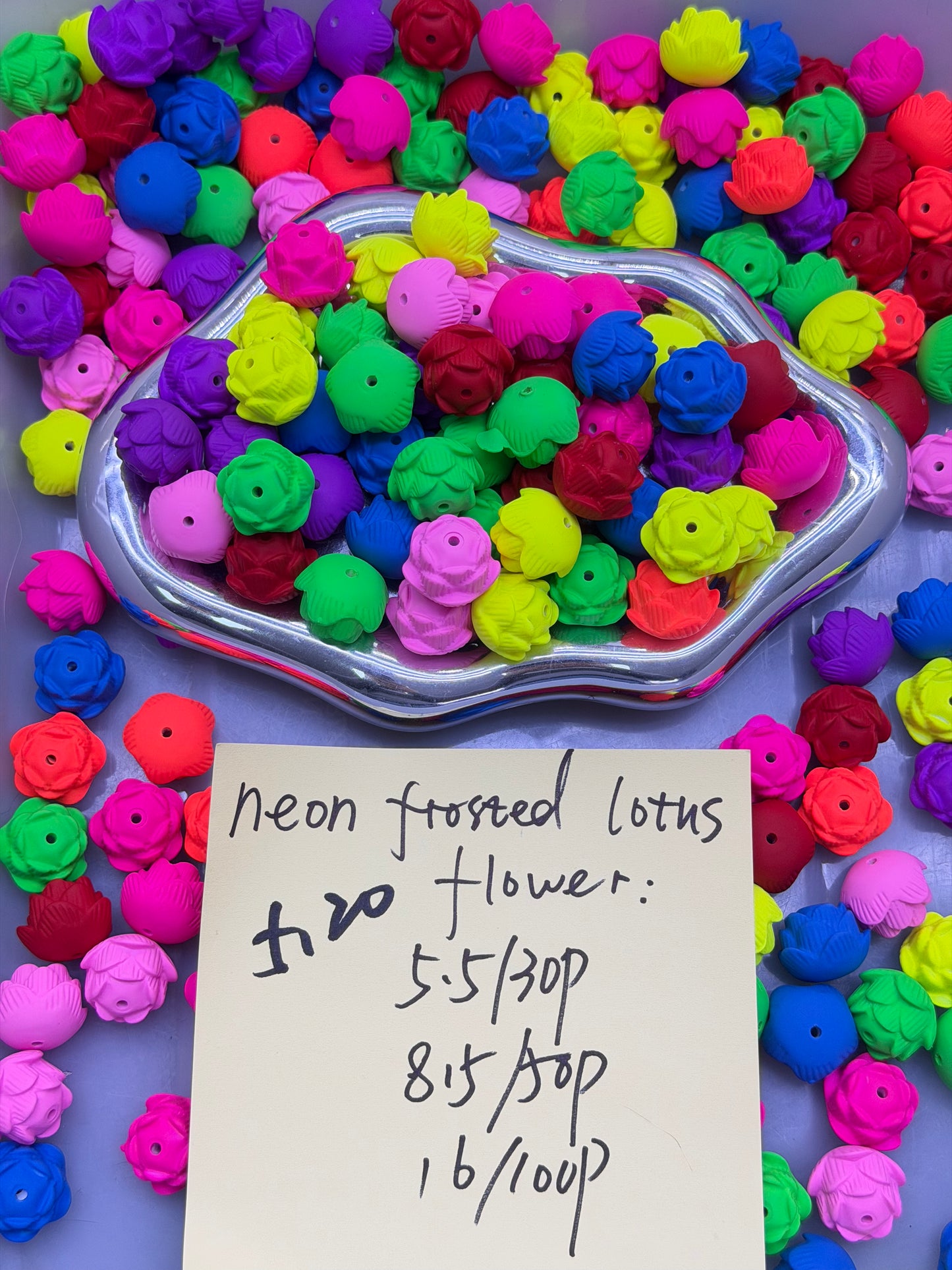 5.20 NEW-neon frosted lotus flower
