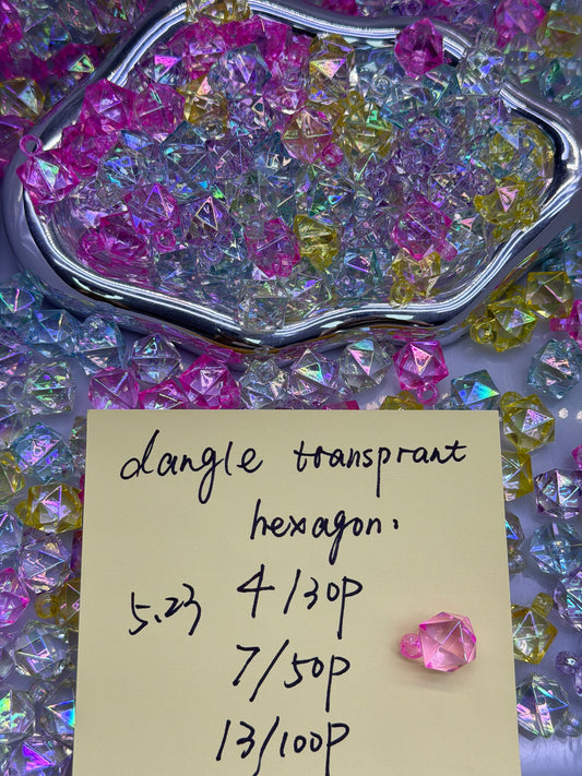 5.23 NEW-dangle transprant hexagon