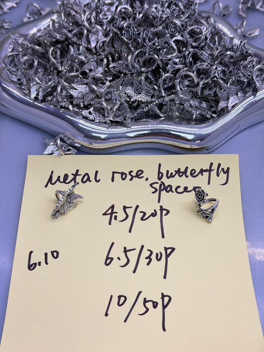 6.10 NEW-metal rose butterfly spacer