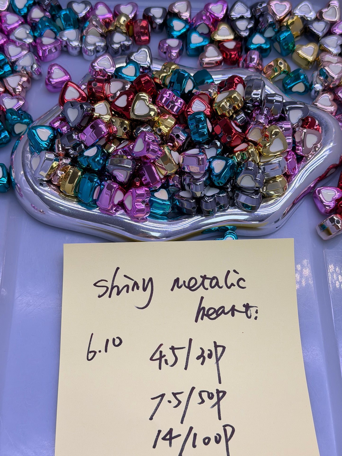 6.10 NEW-shiny metalic heart