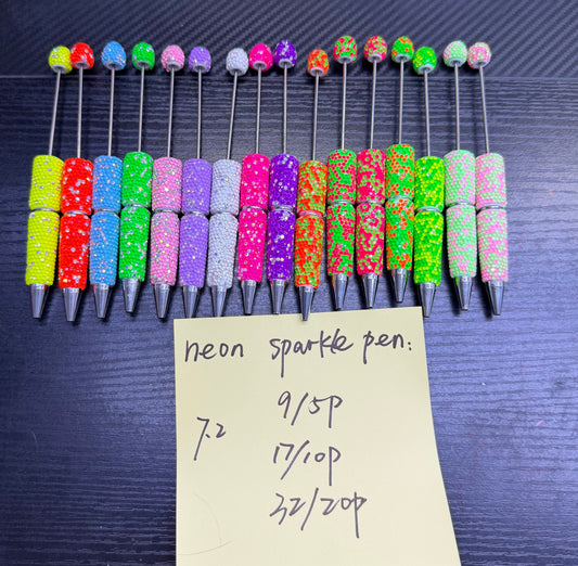 7.2 NEW-neon sparkle pen