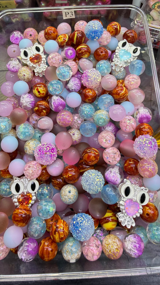 7.12 FANCY MIX BEADS:P3(hottie hoot)