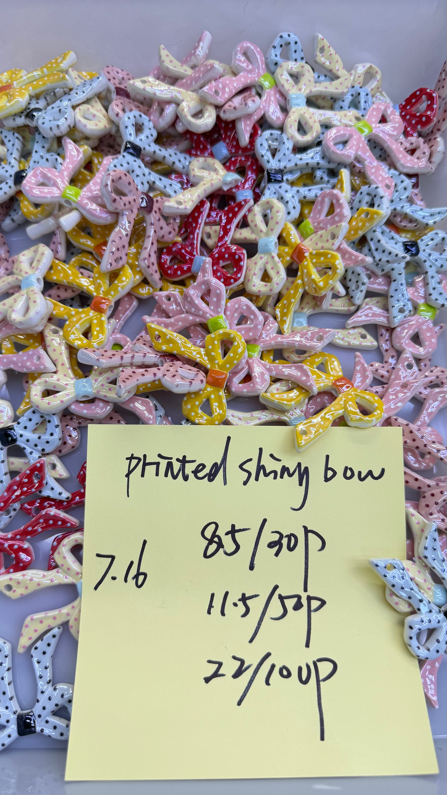 7.16 NEW-printed shiny bow