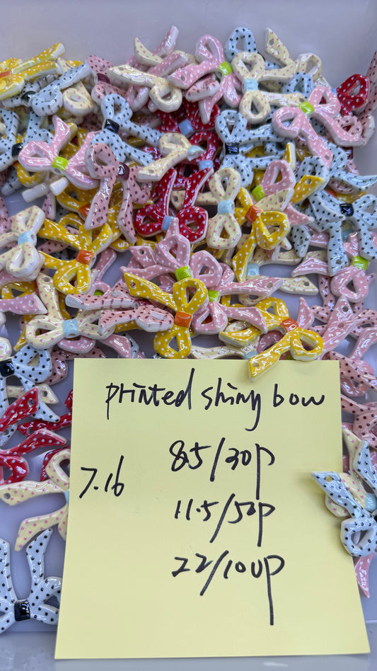 7.16 NEW-printed shiny bow