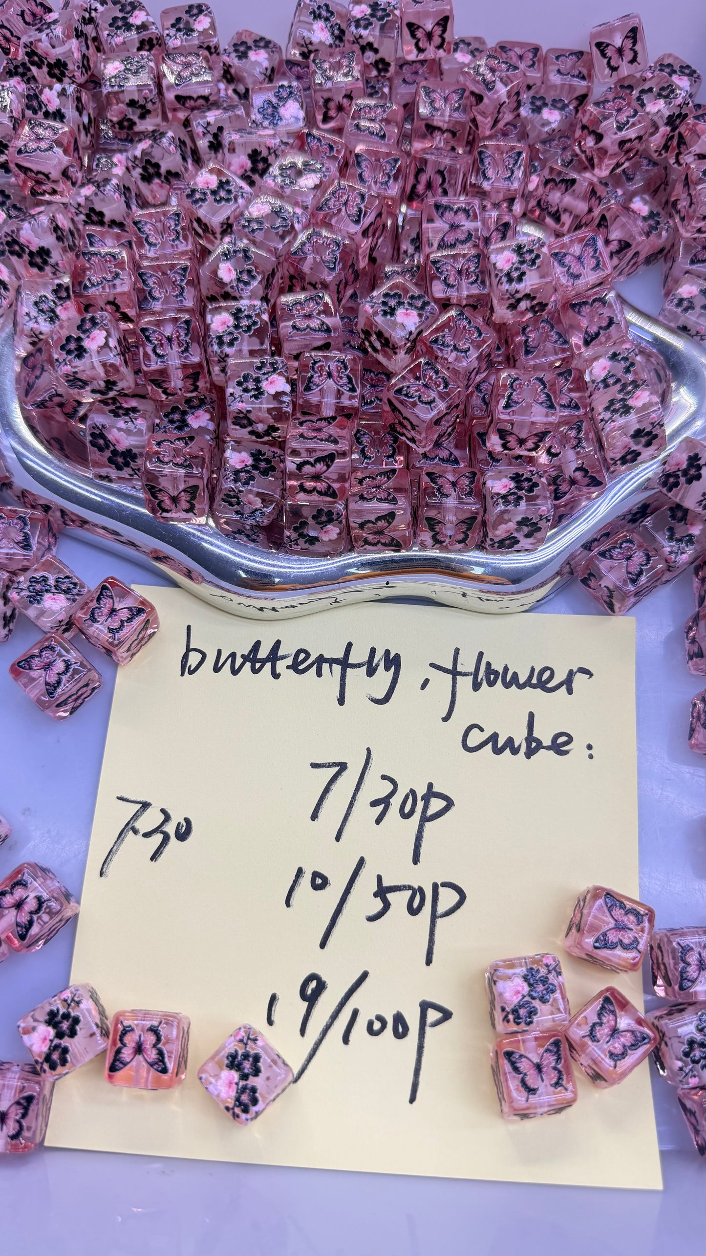 7.30 NEW-butterfly,flower cube