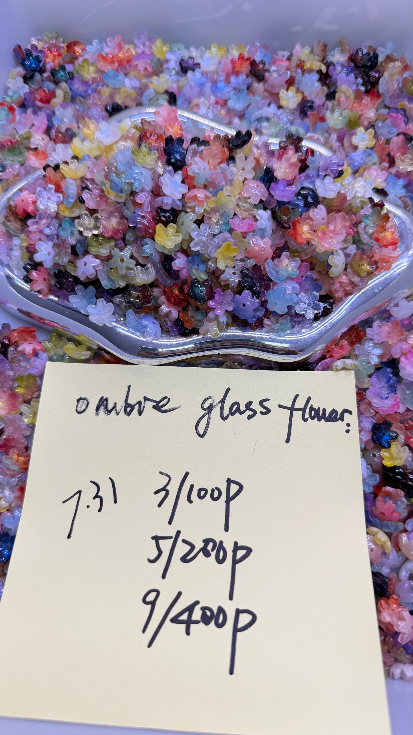 7.31 NEW-ombre glass flower