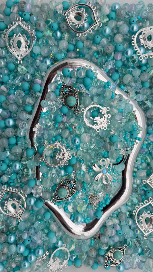 8.2 PHONE CHAIN MIX BEADS: Teal