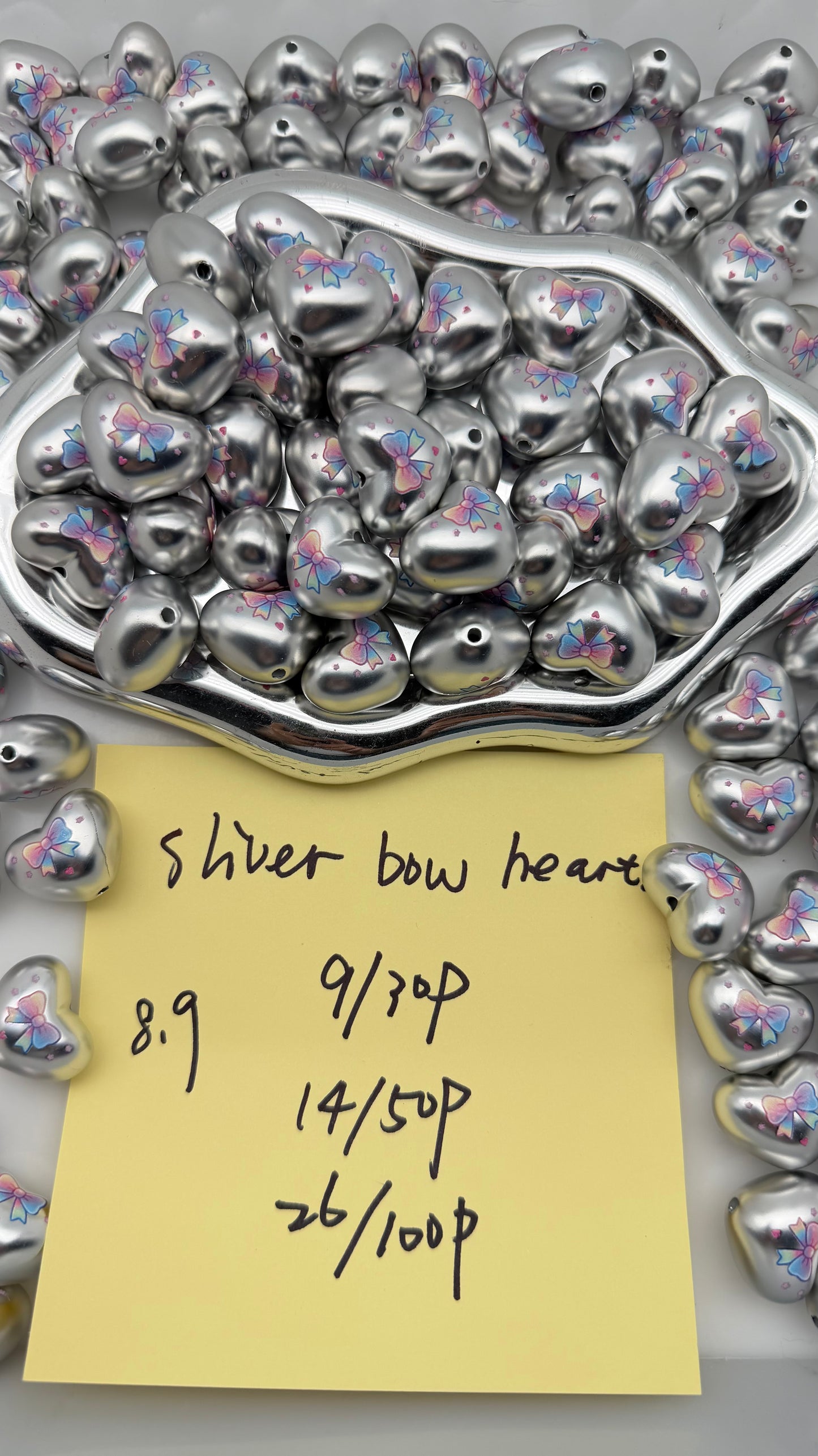 8.9 NEW-sliver bow heart