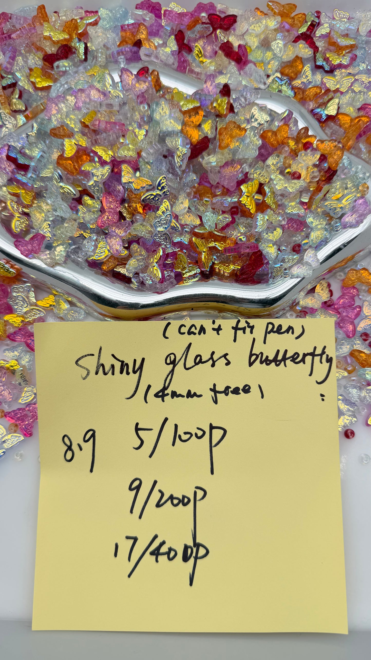 8.9 NEW-shiny glass butterfly