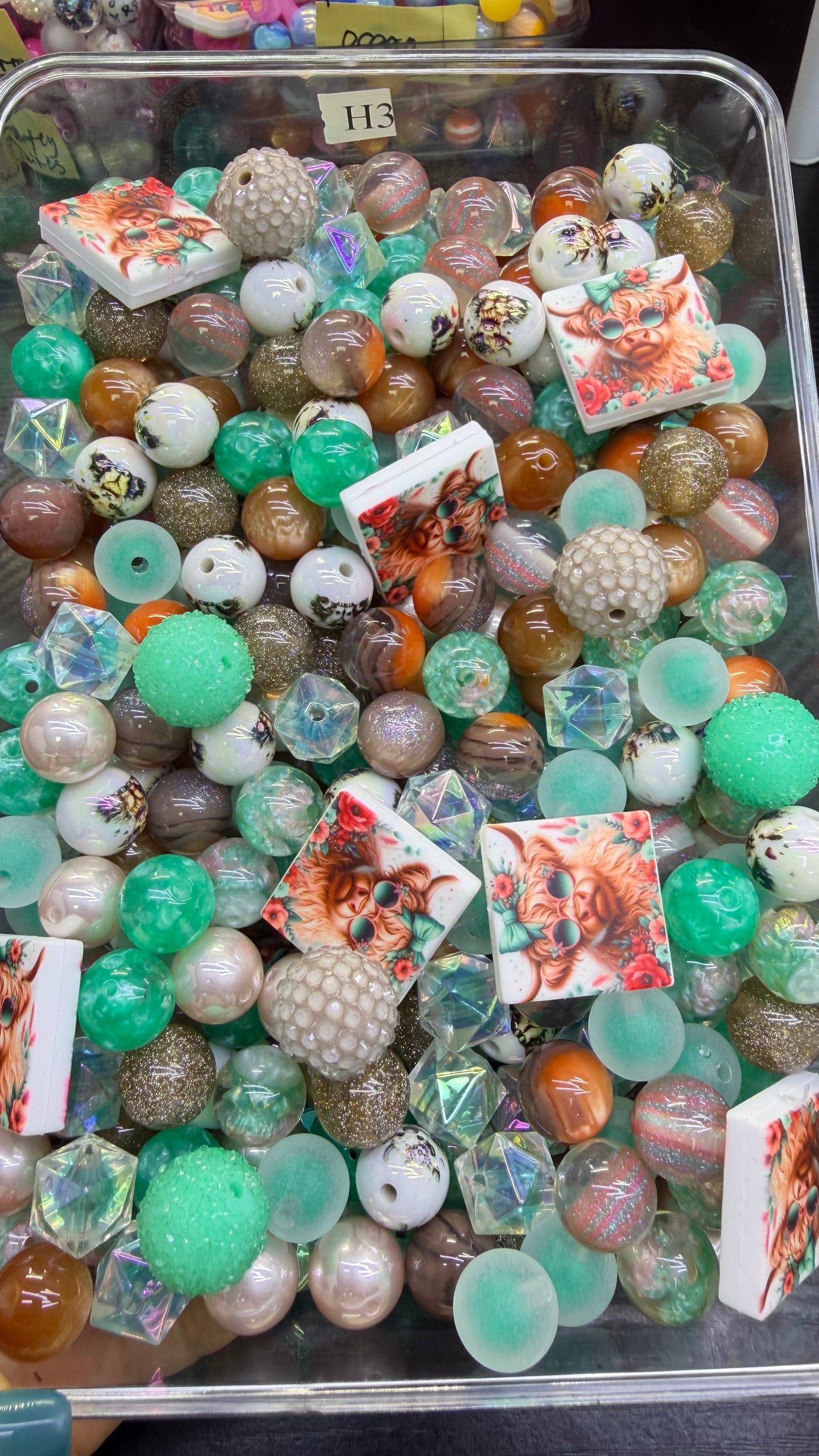 8.13 FOCAL MIX BEADS:H3(teal moo)