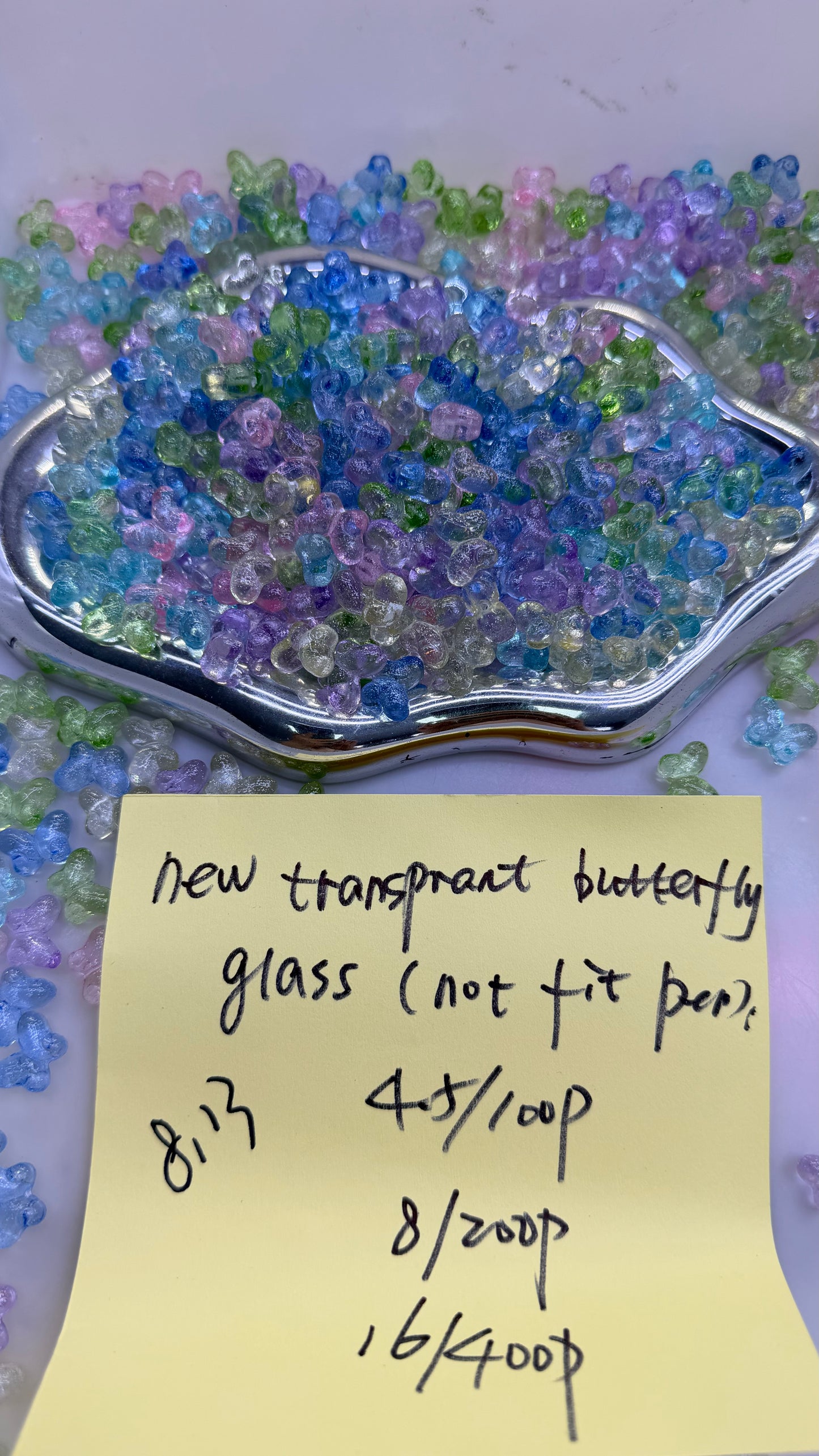 8.14 NEW-new transprant butterfly glass