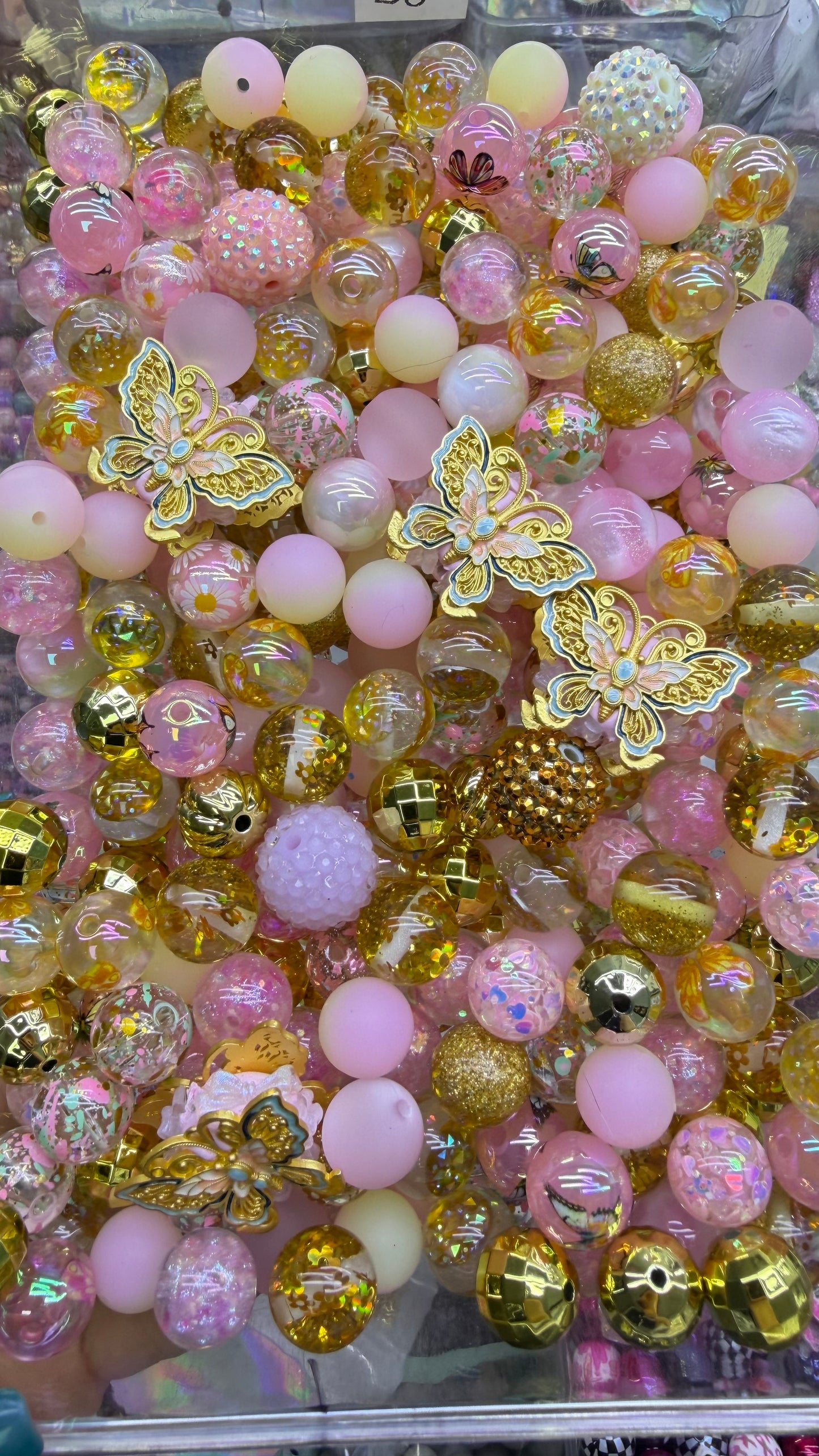 8.19 FANCY MIX BEADS:golden butterfly