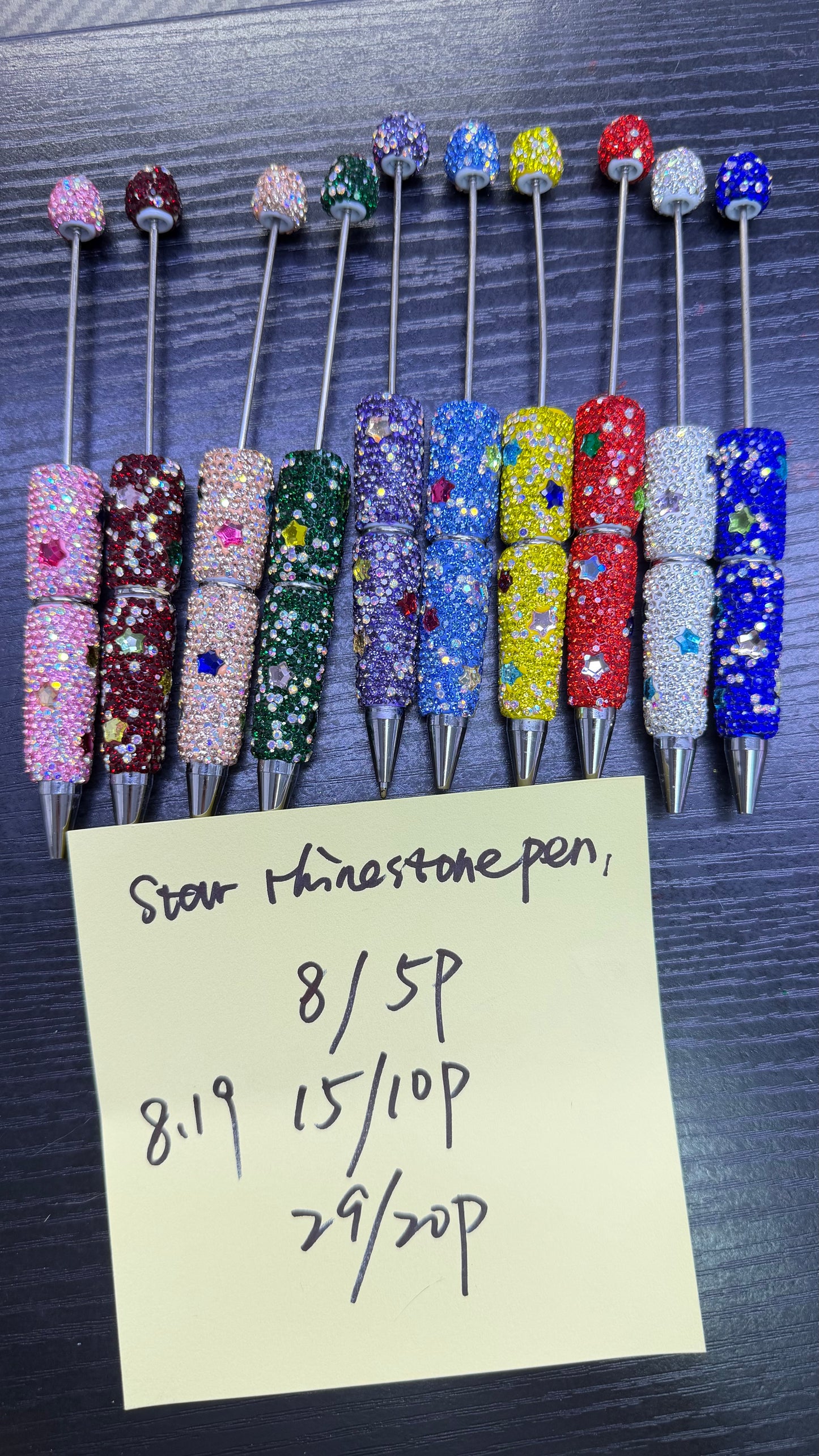 8.19 NEW-star rhinestone pen