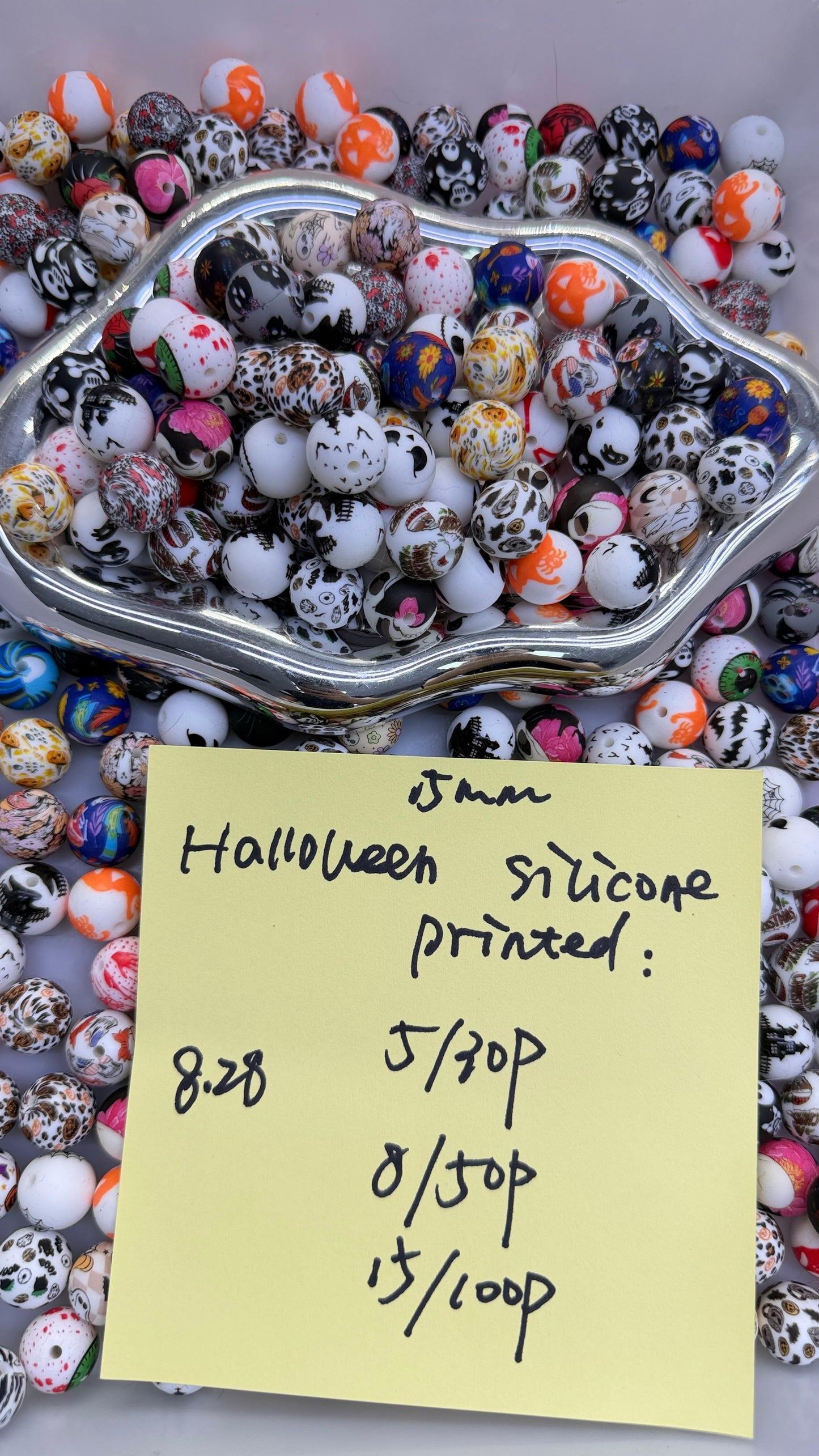 8.28 NEW-15mm Halloween silicone printed