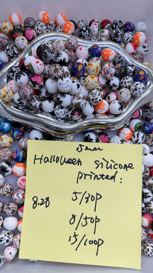 8.28 NEW-15mm Halloween silicone printed