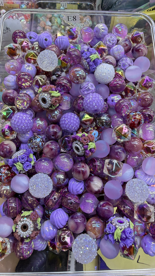 8.29 FANCY MIX BEADS:F3 purple meadow