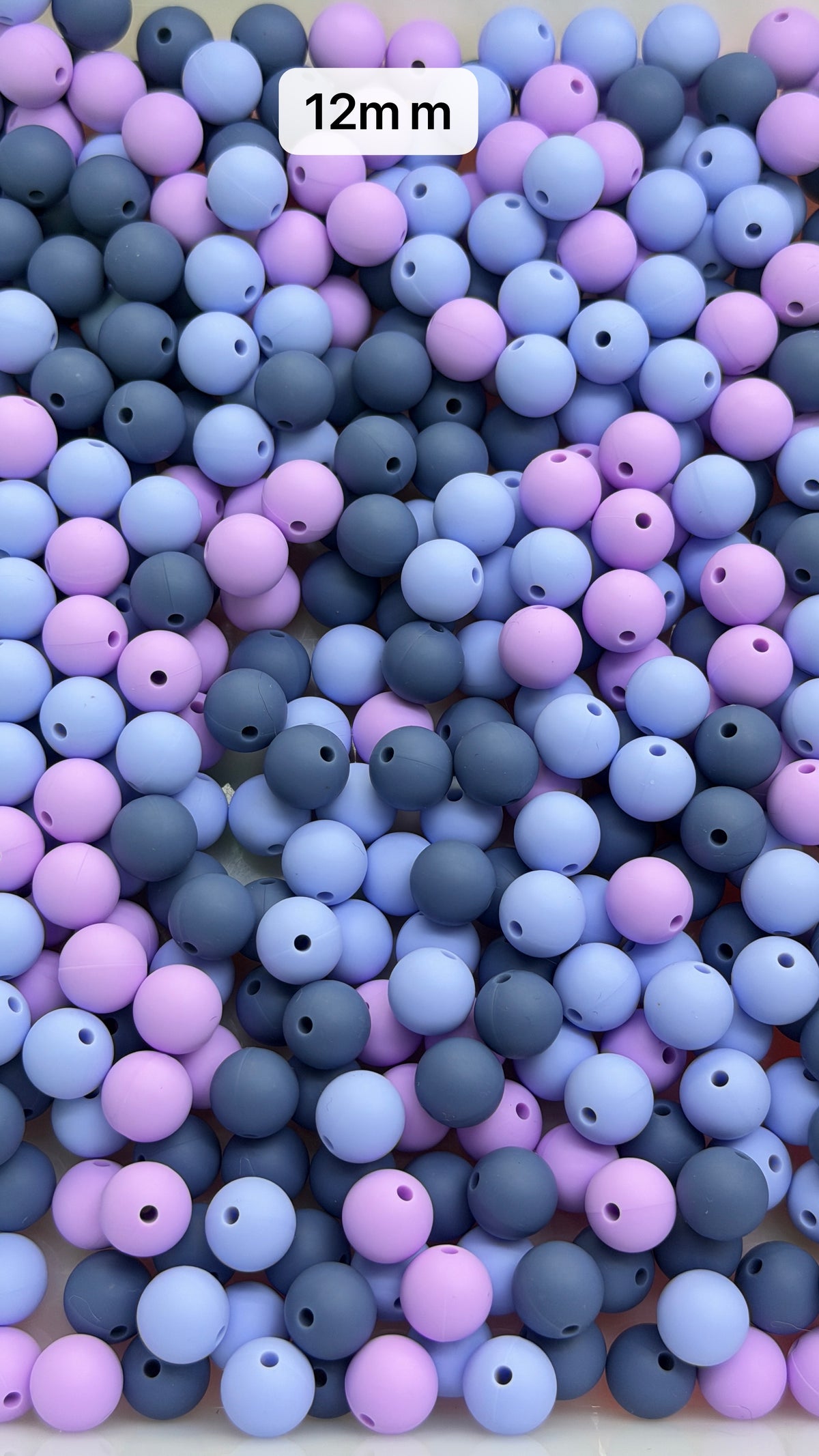 9.17 12mm Solid Silicone Mix beads
