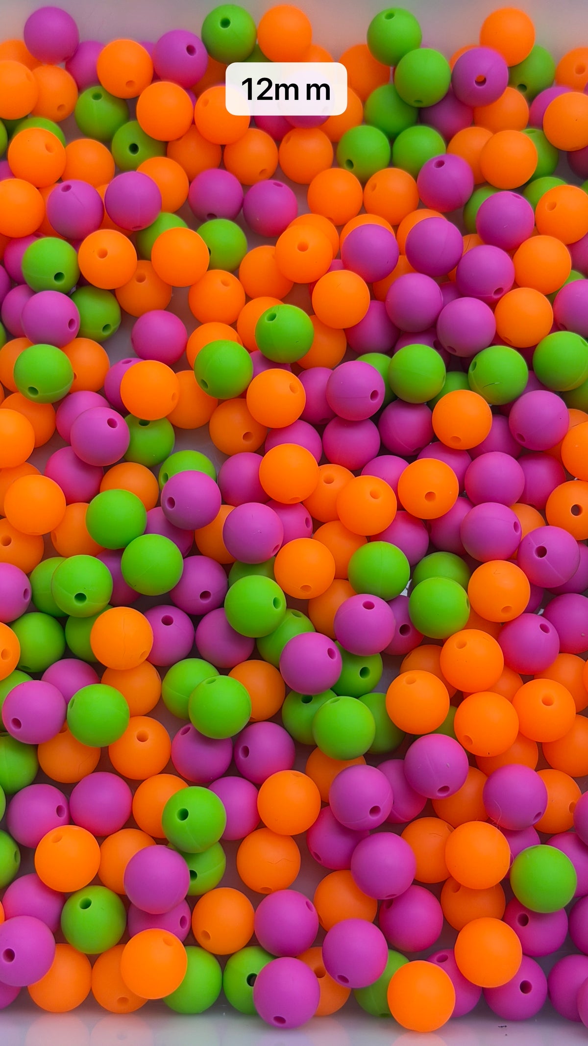 9.17 12mm Solid Silicone Mix beads