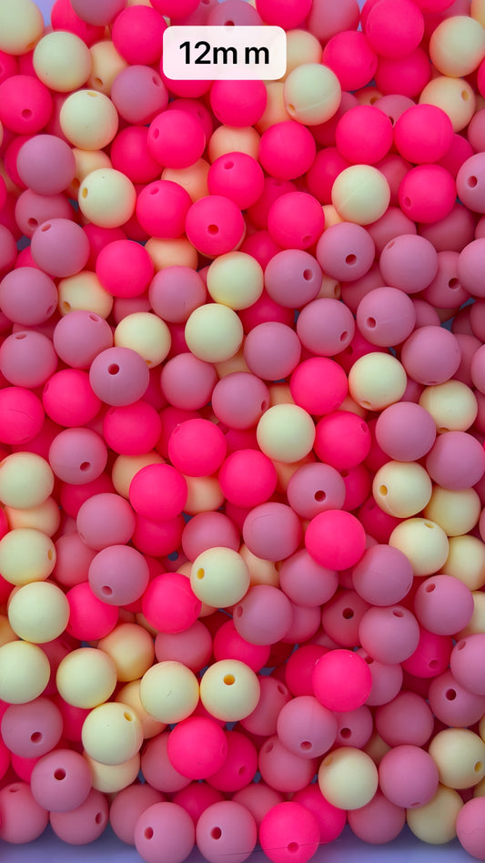 9.18 12mm Solid Silicone Mix beads