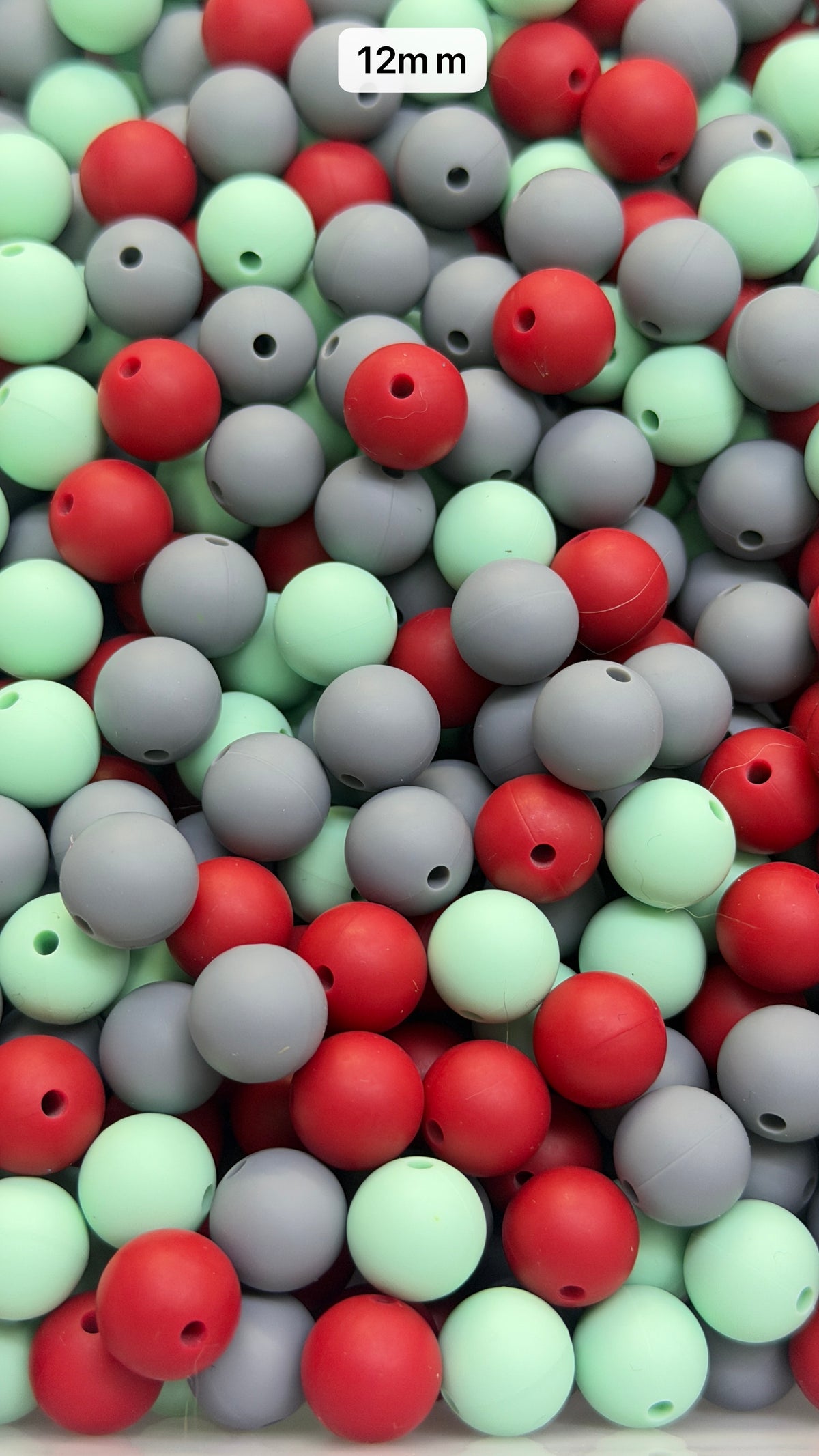 9.18 12mm Solid Silicone Mix beads