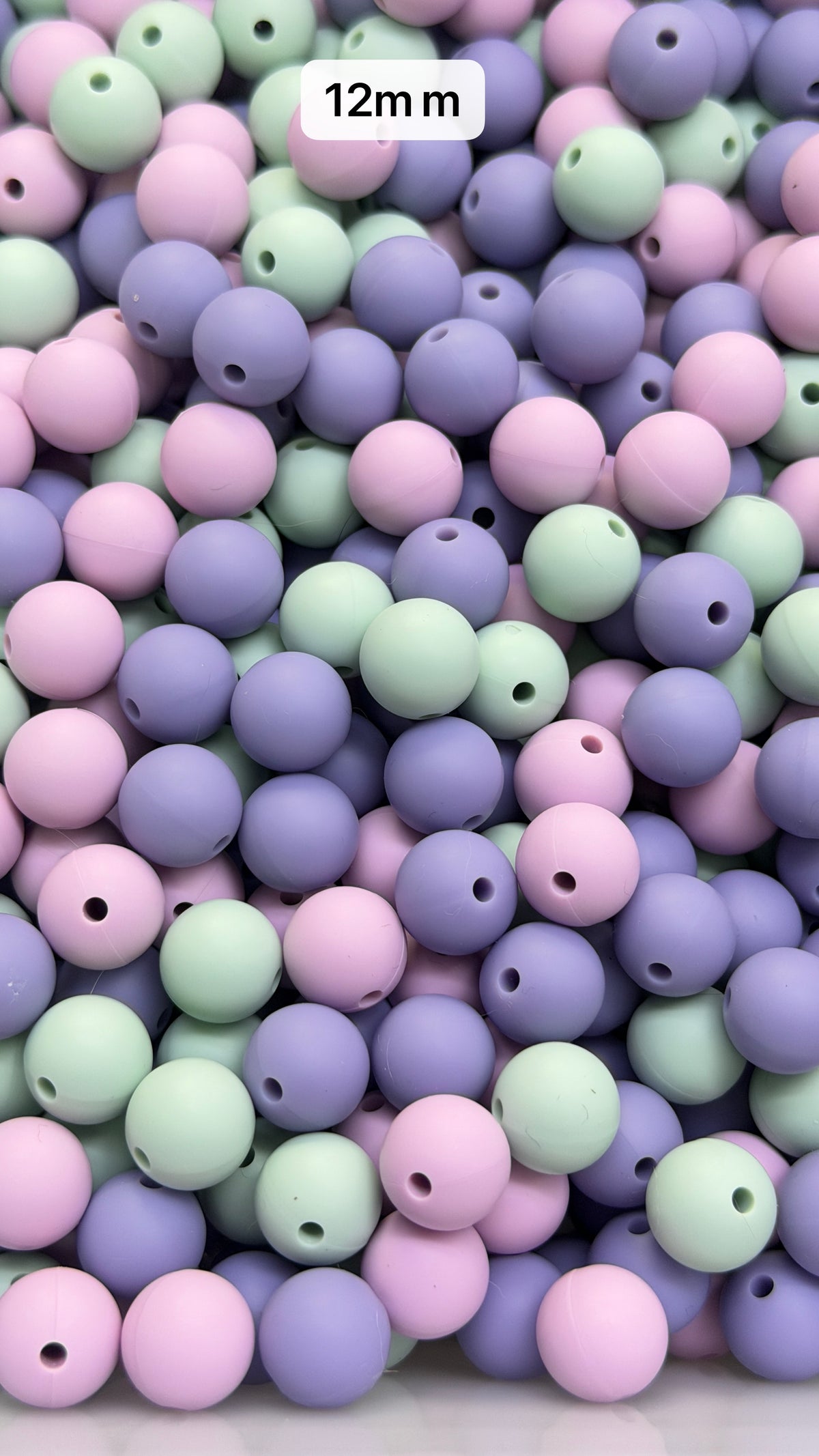 9.18 12mm Solid Silicone Mix beads