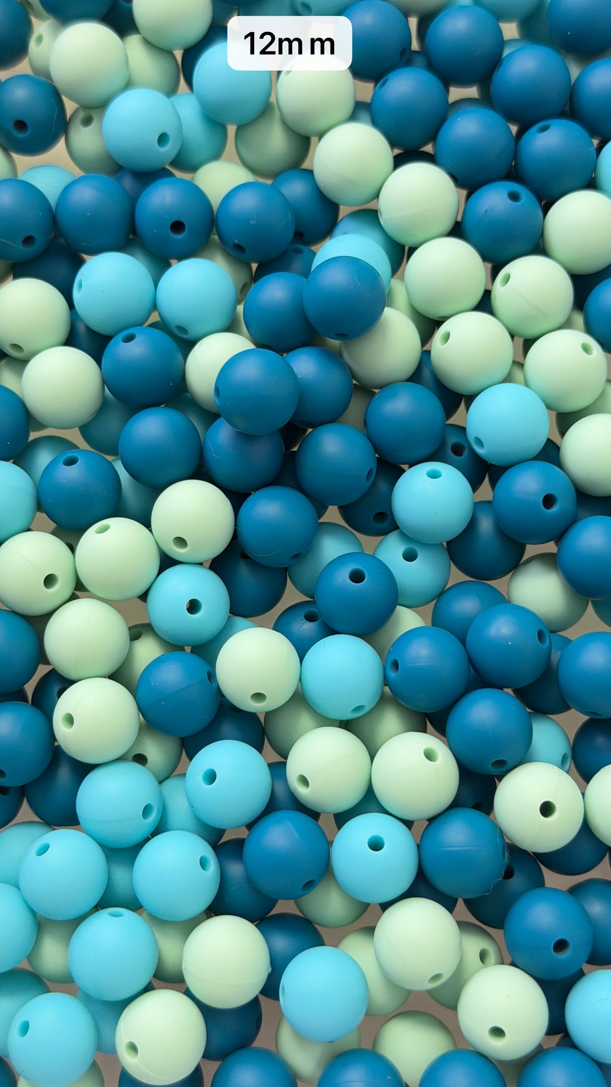 9.20 12mm Solid Silicone Mix beads