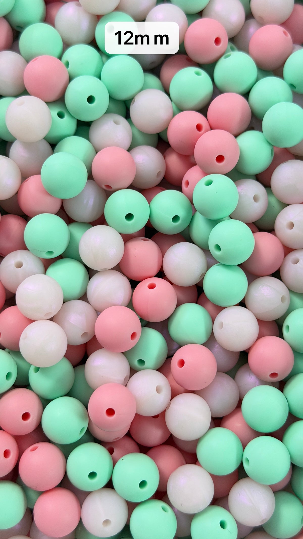 9.23 12mm Solid Silicone Mix beads