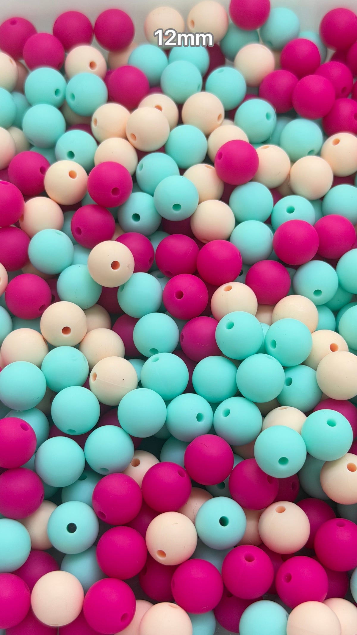 9.24 12mm Solid Silicone Mix beads
