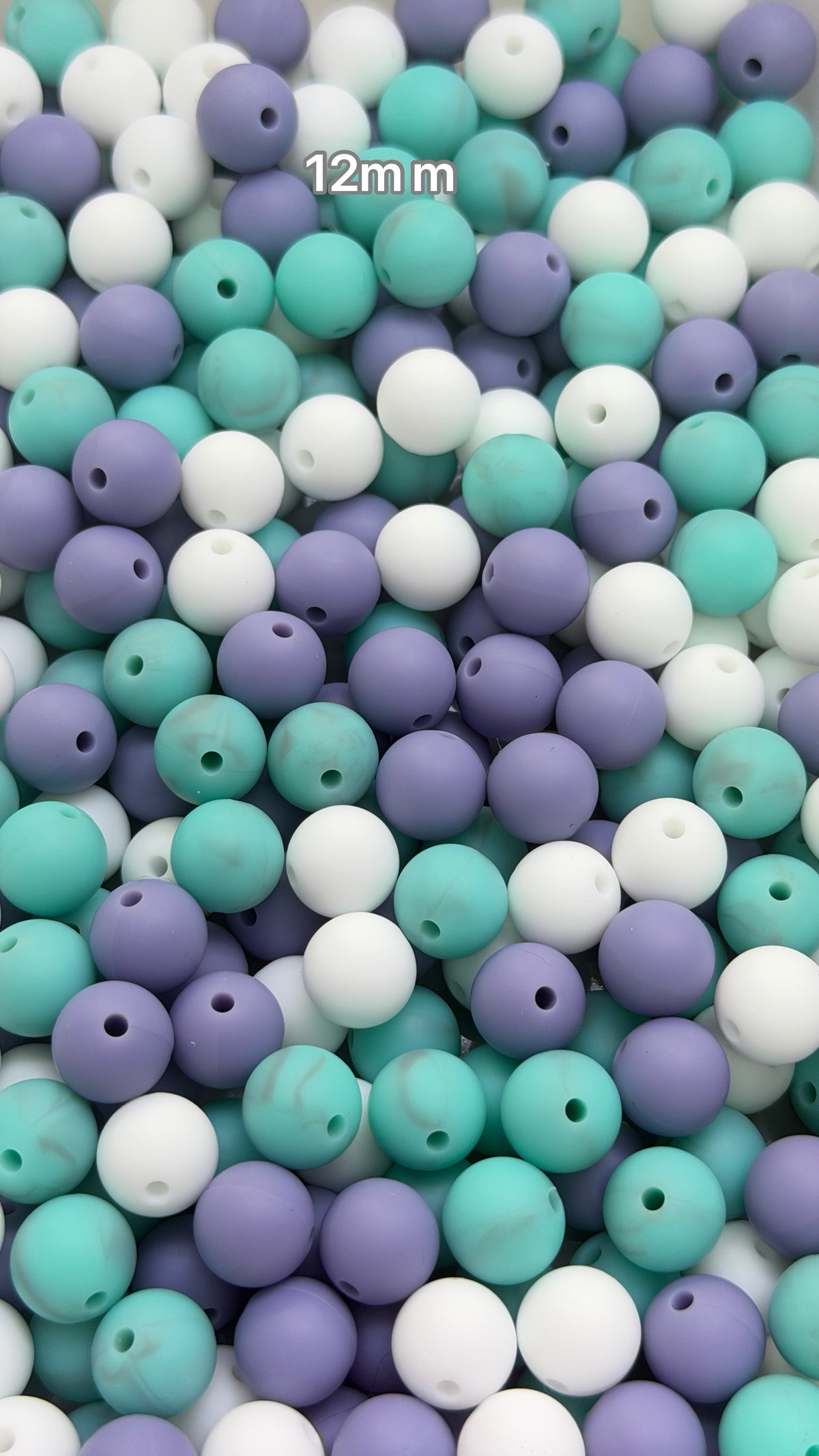 9.24 12mm Solid Silicone Mix beads