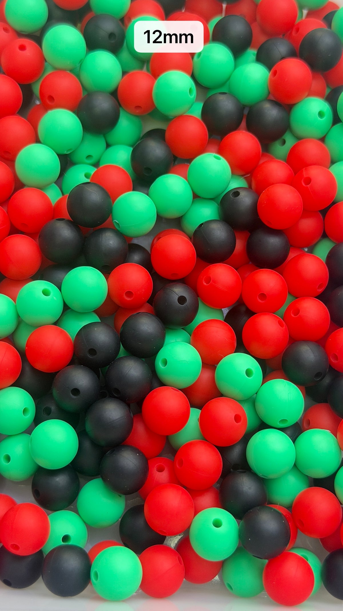9.24 12mm Solid Silicone Mix beads