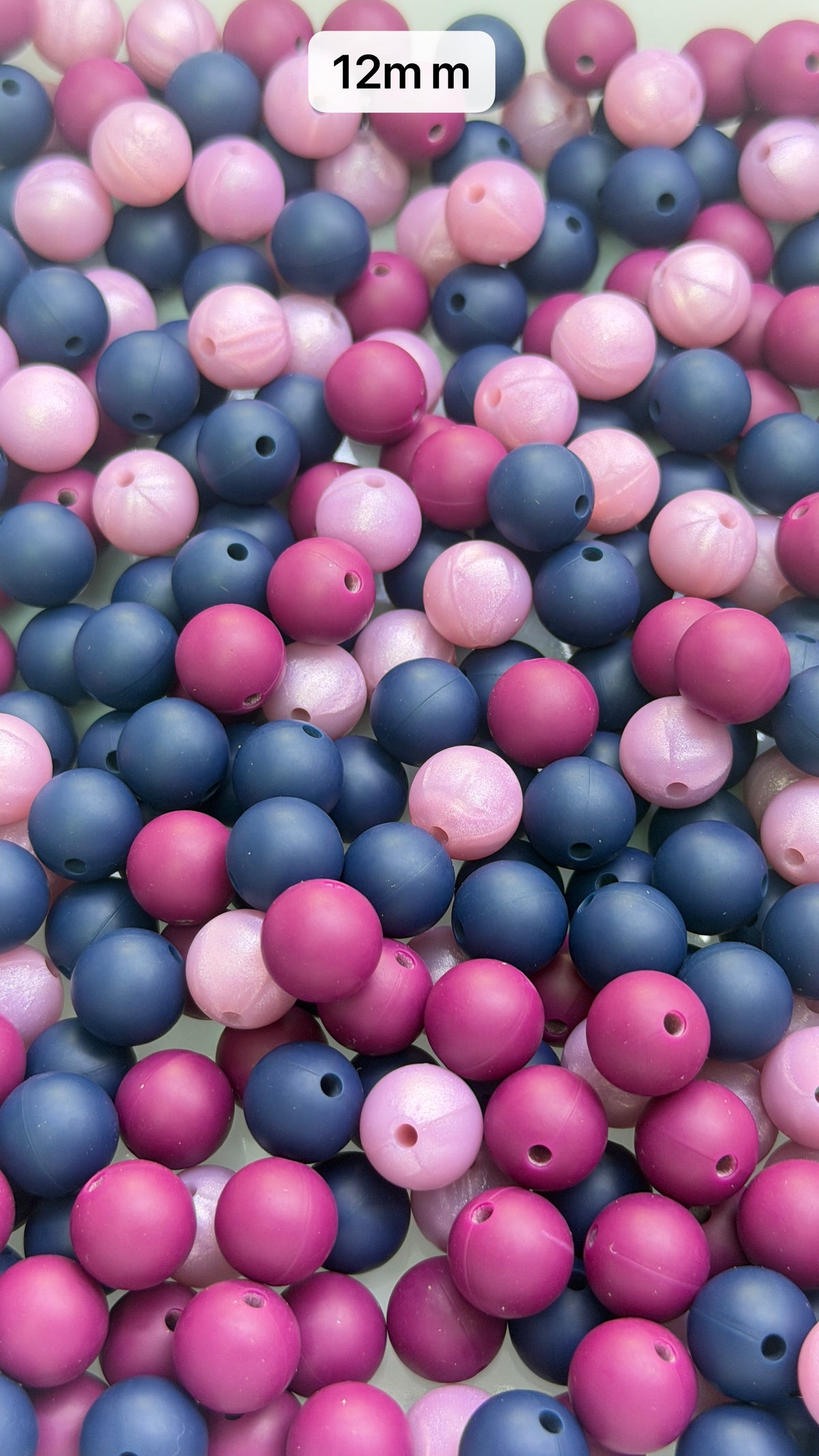9.24 12mm Solid Silicone Mix beads