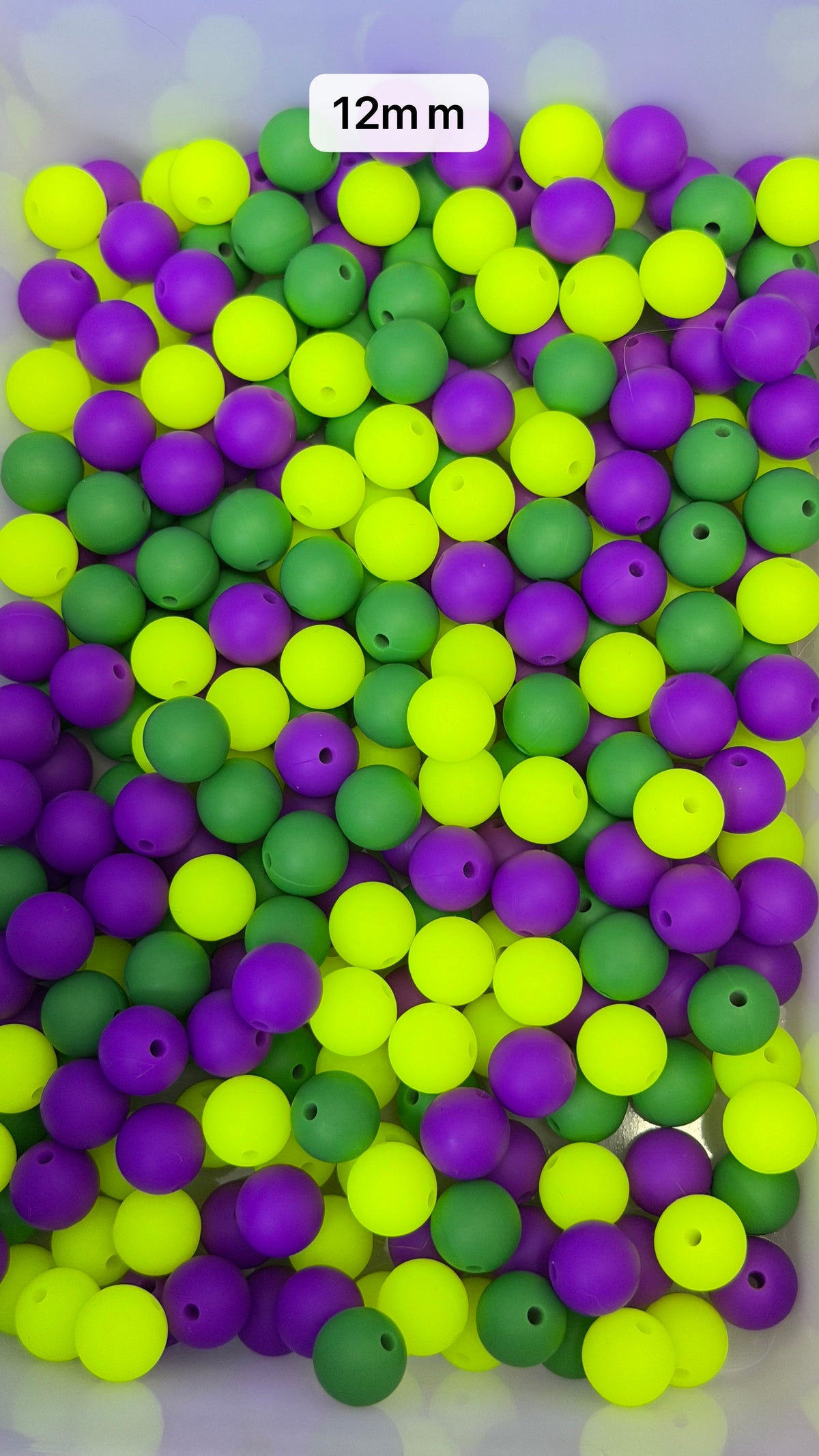 9.25 12mm Solid Silicone Mix beads
