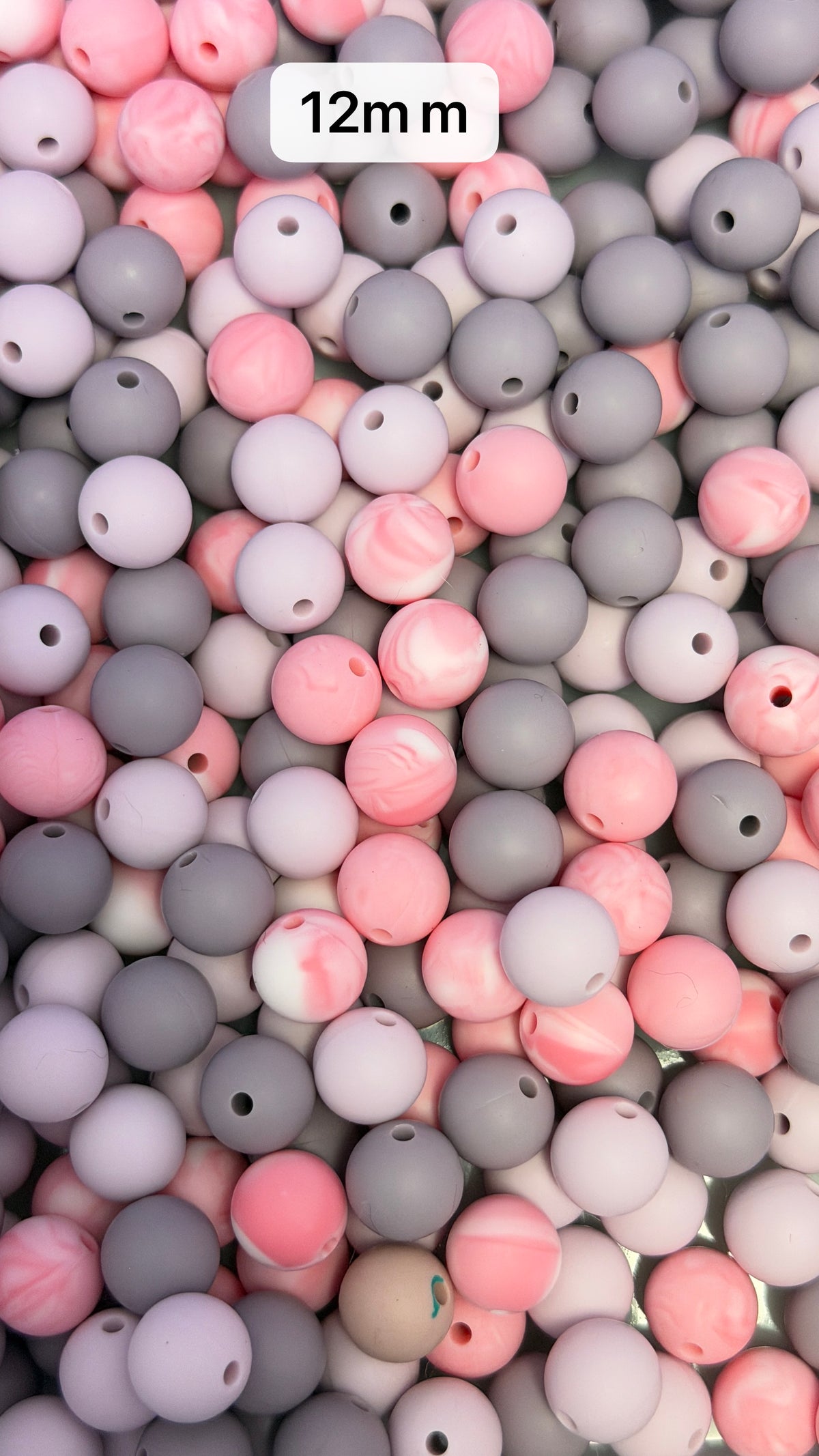 9.25 12mm Solid Silicone Mix beads