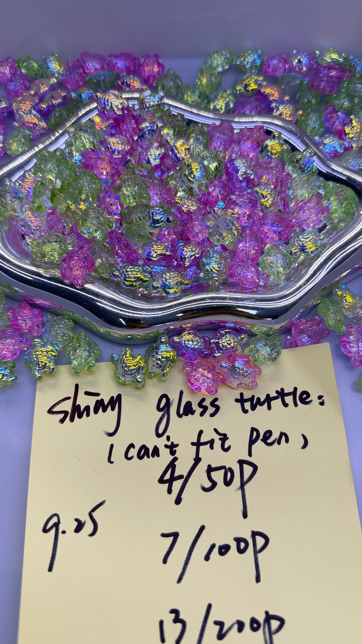9.25 NEW-shiny glass turtle