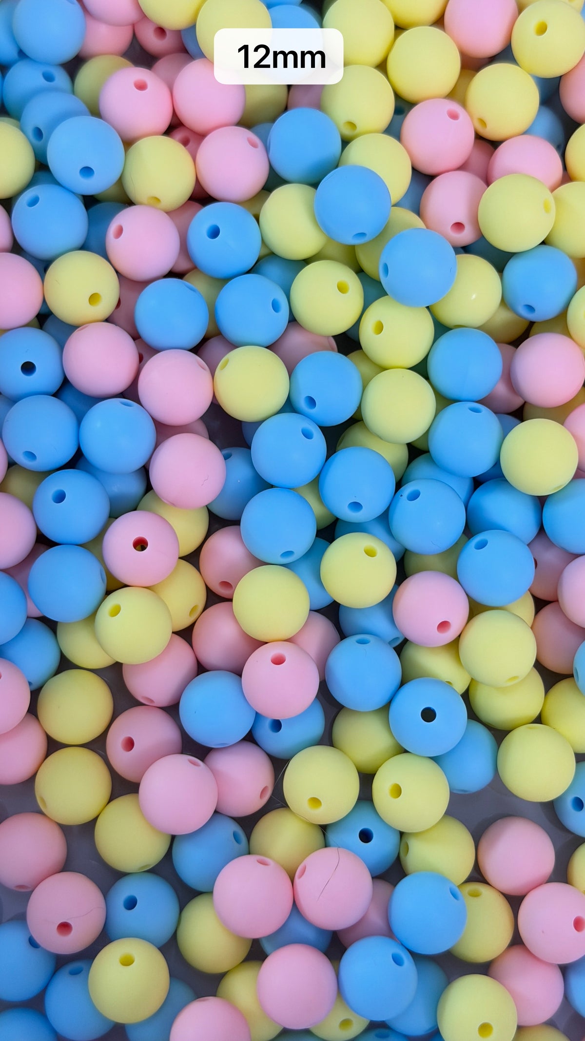 9.26 12mm Solid Silicone Mix beads