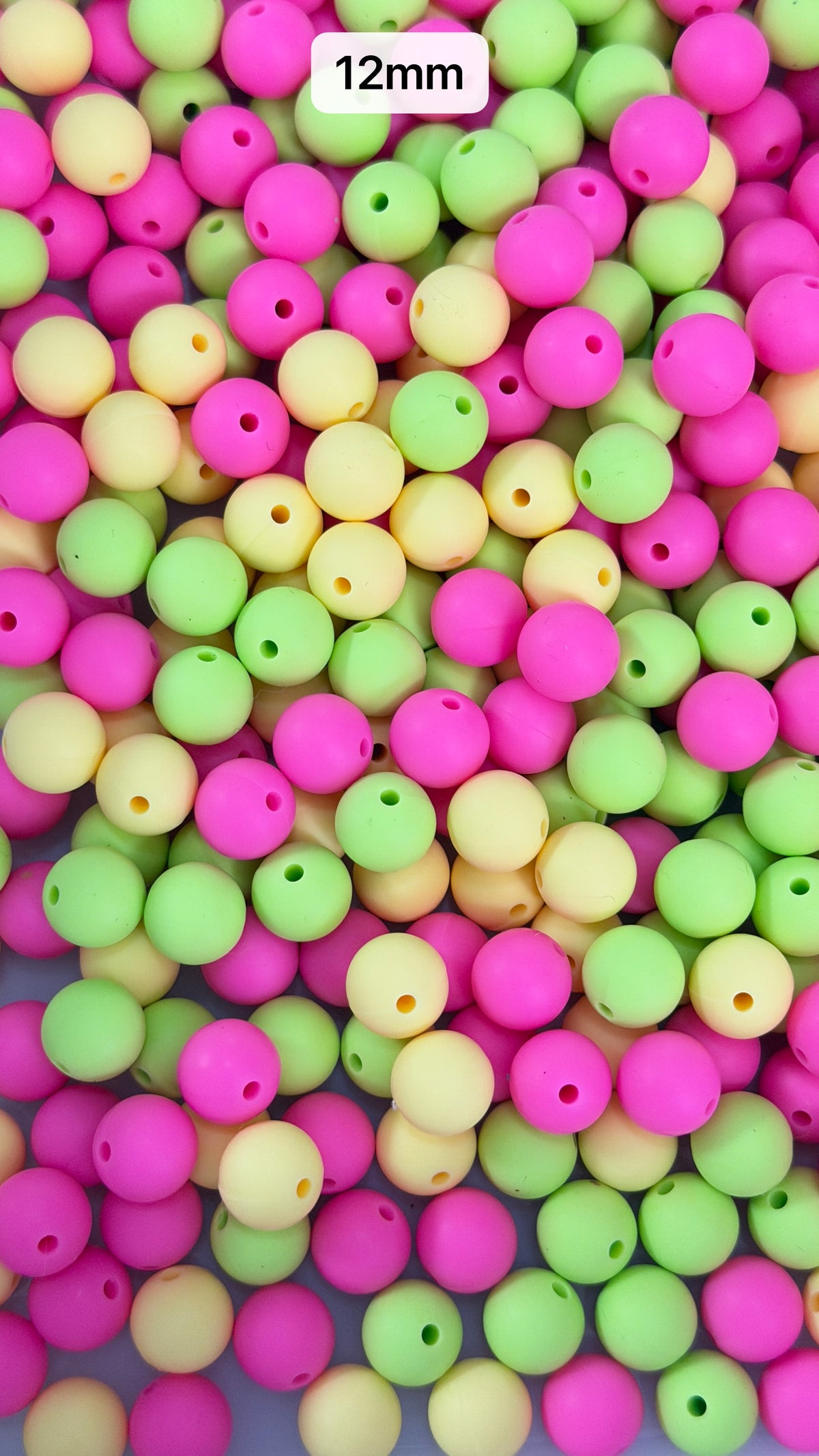 9.26 12mm Solid Silicone Mix beads