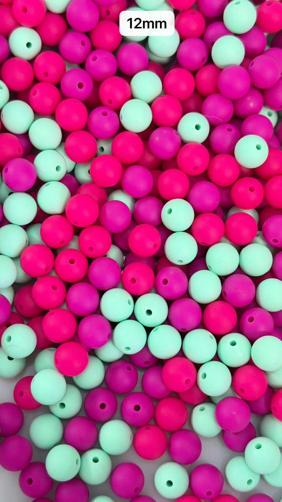 9.26 12mm Solid Silicone Mix beads