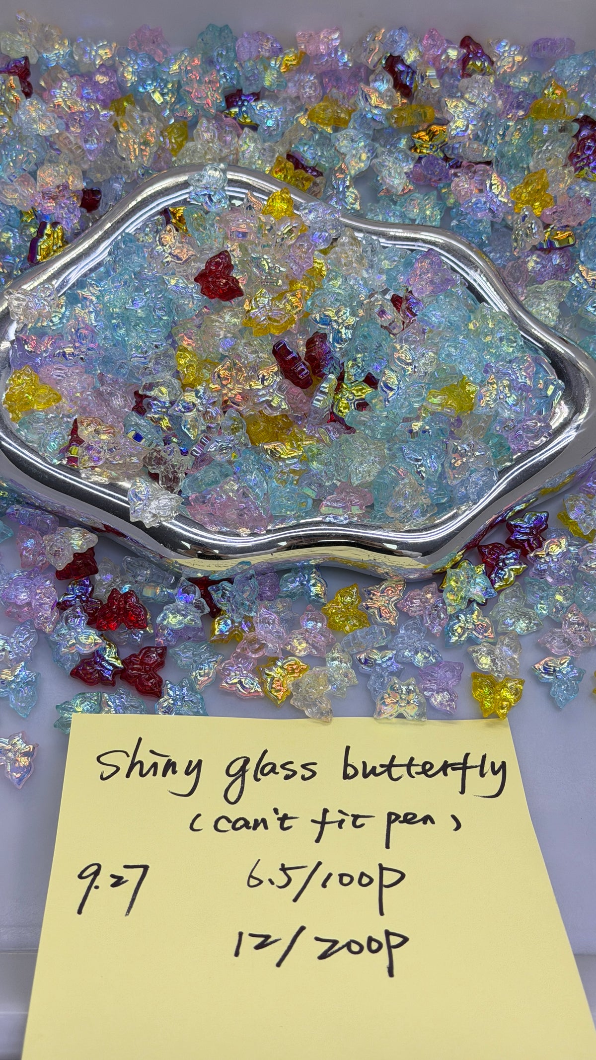 9.27 NEW-shiny glass butterfly